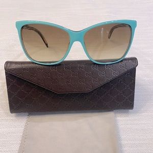 Gucci Turquoise Acetate Sunglasses with Interlocking G GG 3640/S